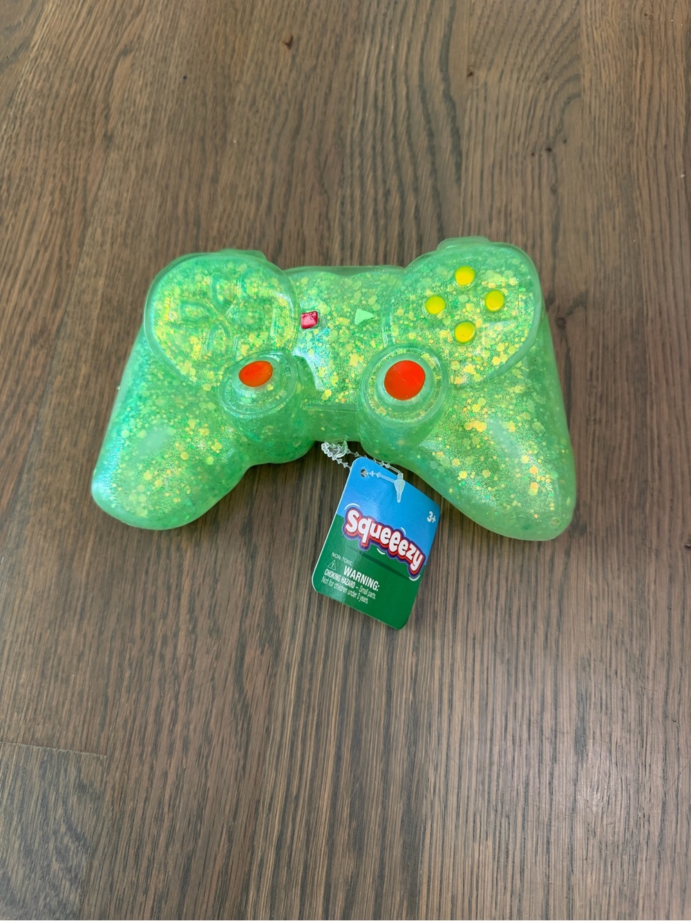 NEW Squeezy Green Glitter Game Controller Toy